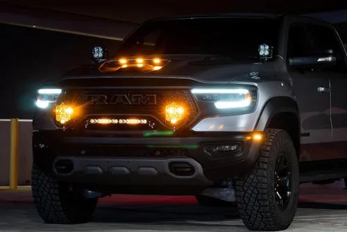 Vista 2 de Baja Designs LP9 Pro Kit de luces LED para parachoques Dodge Ram 1500 Rebel; camión 1500 TRX (conducción/combinado; transparente)