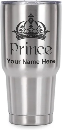 Vista 41 de LaserGram Vaso aislado al vacío de 20 onzas, Prince Crown, grabado personalizado incluido (negro)