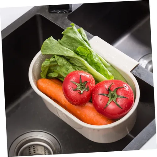 Vista 2 de BESTonZON Cesta colgante para fregadero de cocina, filtro de esponja de plástico, cesta de colador de colador, cesta de fregadero de cocina, soporte