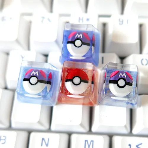 Vista 5 de Shunwei-shop Teclas para juegos Pikachu de resina para Cherry MX Swtiches (Pokemon Ball)