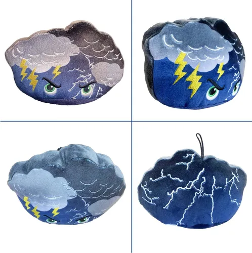 Vista 8 de Thunderheads Peluche de Thunderstorm, educativo inspirado en el clima, coleccionable suave con tarjeta de datos para explorar las ciencias