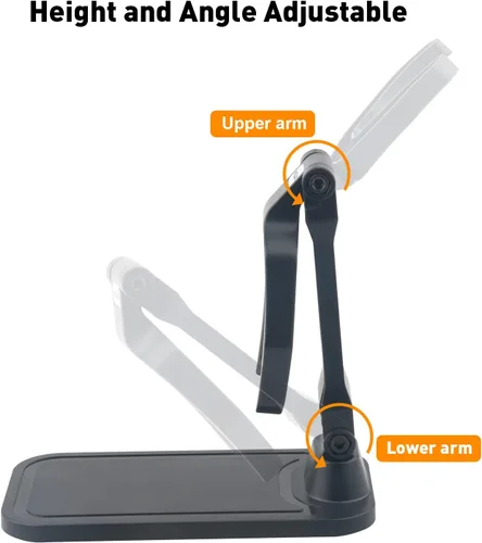 Vista 2 de VOTTAN - Soporte universal para escáner de código de barras, plegable, de instalación libre, ángulo y altura ajustable, soporte de escáner manos