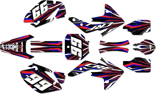 Vista 9 de Kit de gráficos Kalair GFX para Honda CRF150R (2007-2023) Serie PRIME Azul 09 Mil - Kit de calcomanías y adhesivos de gráficos personalizados