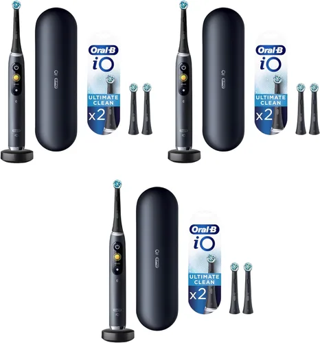 Vista 16 de Oral-B iO Series 9 Cepillo de dientes eléctrico con 4 cabezales de cepillo, Aqua Alabaster