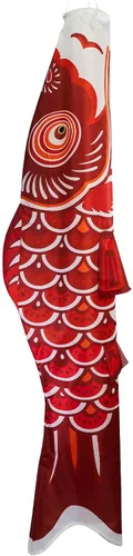 Vista 18 de En la brisa peces koi Windsock, 24 pulgadas, Negro
