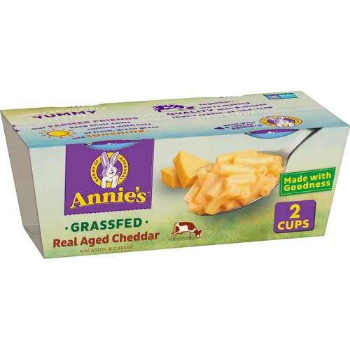 Vista 19 de Tazas de macarrones con queso al microondas de queso cheddar real envejecido de Annie's, con pasta orgánica, hechas con queso real, guarnición
