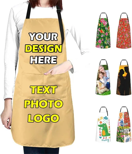 Vista 30 de Delantales impermeables personalizados para diseñar tu propia imagen, logotipo, texto, añadir fotos, delantal para cocinar hornear, 33 x 27.5