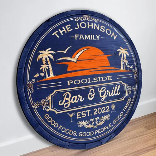 Vista 4 de V VIBEPY Letreros personalizados impresos para bar y parrilla en el patio trasero, letrero de Good Foods Good People Good Times de 8, 12 y 18