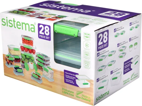 Vista 14 de Sistema KLIP IT Rectangular Collection Recipiente de almacenamiento de alimentos, 33.8 onzas/1.0 L, transparente/azul, 3