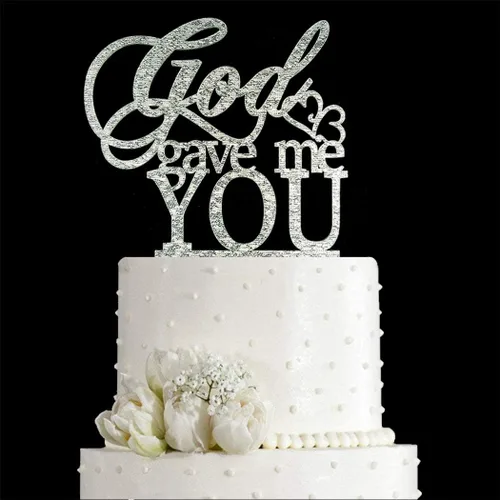 Vista 10 de Decoración para tartas de boda God Gave Me You (negro)