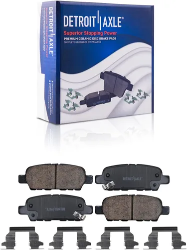 Vista 4 de Detroit Axle - Kit de freno para Nissan Rogue 2014, 2015, 2016, 2017, 2018, 2019, rotores de freno de disco de cerámica, con repuesto de hardware