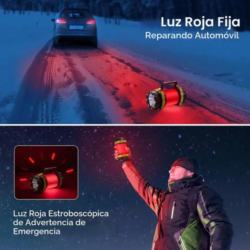 Vista 3 de Linterna LED de camping recargable (paquete de 1), linterna portátil Consciot con 6 modos de luz, banco de energía de 3600 mAh, IPX4 impermeable