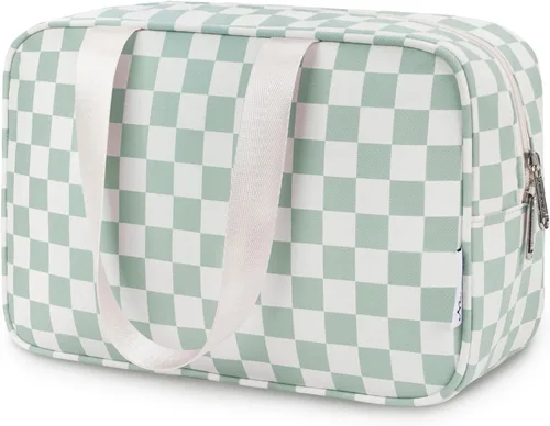 Vista 17 de Narwey Neceser de tamaño completo, bolsa de cosméticos grande, bolsa de maquillaje de viaje, organizador para mujeres y niñas, A-Negro, L, Bolsa