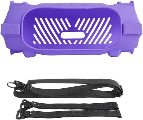 Vista 6 de Funda de silicona para JBL Charge 6 Funda protectora para altavoces, funda de transporte de viaje con correa para el hombro (azul marino)