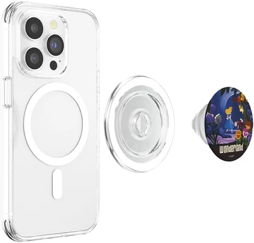 Vista 4 de Disney Alicia en el país de las maravillas Curiouser PopSockets MagSafe PopGrip para iPhone