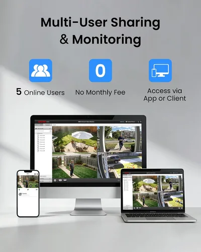 Vista 6 de ZOSI - Sistema de cámara de seguridad para el hogar de 8 canales 3K Lite para interiores y exteriores, detección AI de personas/vehículos, visión