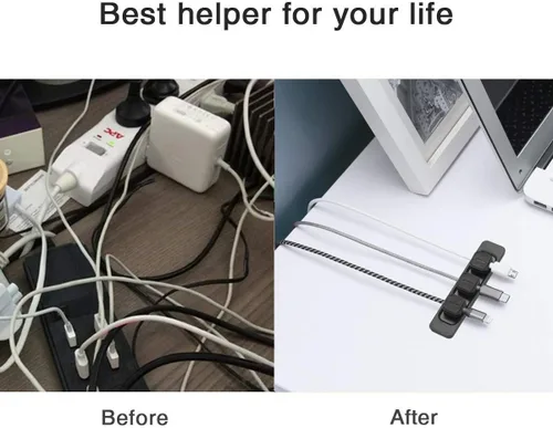 Vista 3 de Organizador magnético de cables, clips magnéticos para cables, organizador de clips de soporte de cables, gestión de cables de escritorio para todos