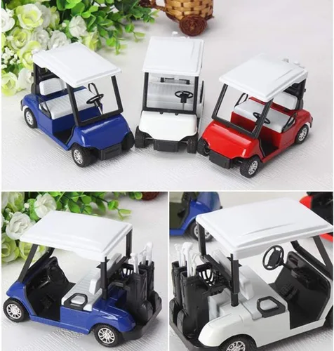 Vista 5 de 6 Pack Bundle: 4 ½ "Carrito de golf Modelo de metal fundido Juguete Vehículo (Rojo/Blanco/Azul)