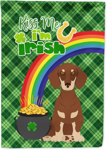 Vista 170 de Caroline's Treasures WDK4731GF - Bandera decorativa para jardín del día de San Patricio, color negro y tostado, Airedale Terrier, para jardín