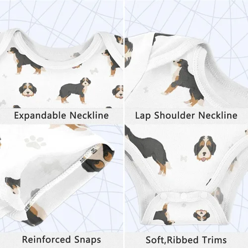 Vista 3 de vvfelixl Trajes de bebé lindos conjuntos de cachorros de manga corta de algodón ropa de bebé para niños niñas 0-24 meses