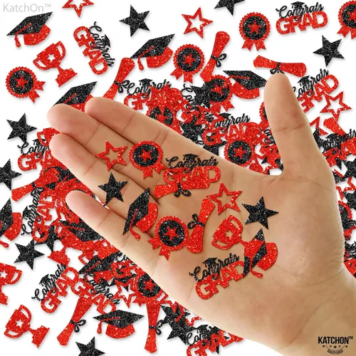 Vista 31 de KatchOn, Confeti de graduación negro brillante 2025 – Paquete de 500 Confeti de graduación 2025 decoraciones Decoraciones de graduación 2025