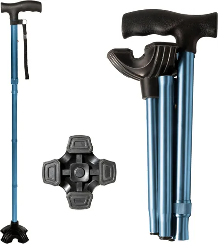 Vista 8 de Stander Wonder Cane, Foldable Walking-Cane for Stability, Collapsible Free-Standing Walking-Stick with Adjustable Handle, Lightweight Quad-Cane for