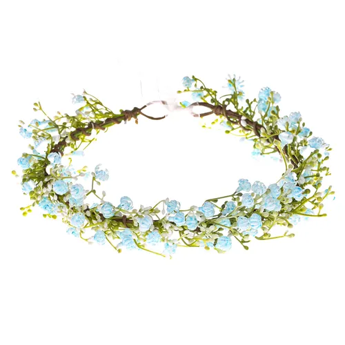 Vista 2 de Diadema de flores ajustable, guirnalda floral, corona, aureola, tocado bohemio con cinta, boda, festival, fiesta