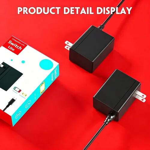 Vista 6 de Cargador de interruptor para Nintendo, adaptador de fuente de alimentación