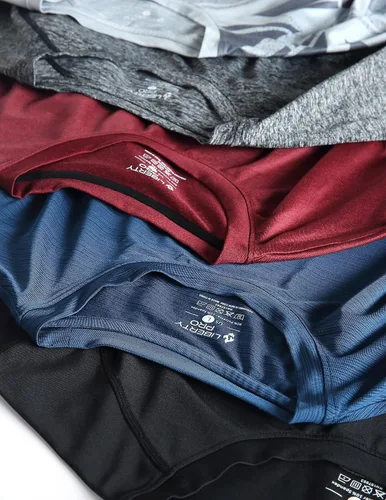 Vista 8 de Paquete de 5 camisetas de manga corta, con cuello redondo y de secado rápido para hombre, camisetas deportivas para correr, entrenar o ir al gimnasio