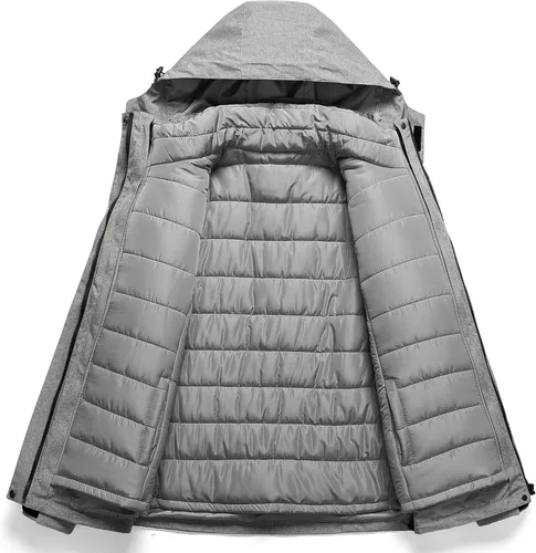 Vista 3 de CREATMO US Chaqueta de esquí impermeable 3 en 1 para mujer, resistente al viento, chaqueta de snowboard cálida para invierno