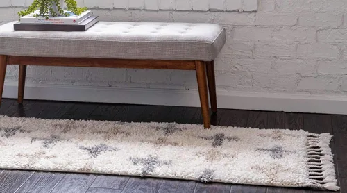 Vista 3 de Unique Loom Hygge Shag Collection - Alfombra moderna de inspiración marroquí, diseño geométrico, felpa y acogedora