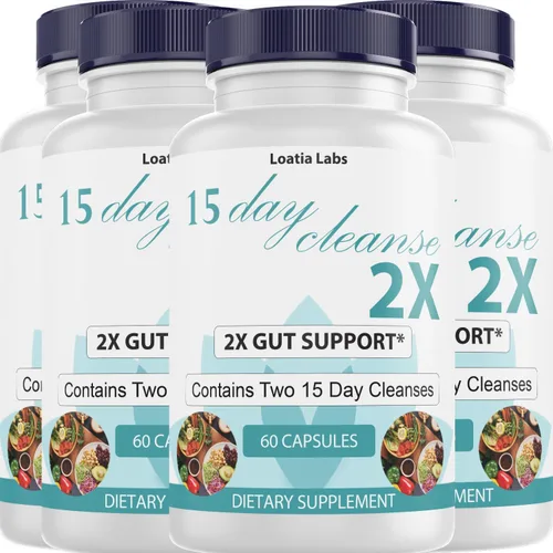 Vista 6 de 15 Day Cleanse 2X - Soporte doble intestinal y de colon - Desintoxicación avanzada de limpieza intestinal para mujeres y hombres con alfalfa