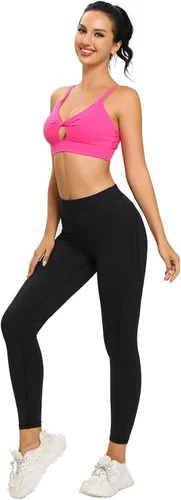 Vista 6 de SONGSKY Brasier deportivo push up para mujer, sexy, con nudo frontal, acolchado, de bajo impacto, cuello en V, con tirantes, brasier deportivo