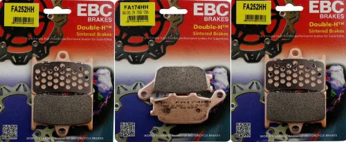 Vista 2 de EBC HH - Juego de pastillas de freno delanteras y traseras, compatible con Yamaha FZ-07, FZ-09_FA252HH FA174HH