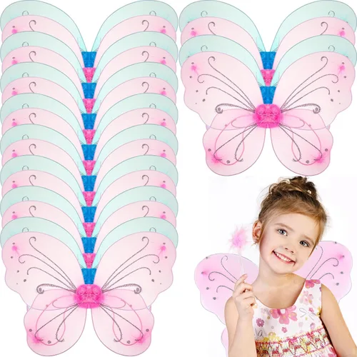 Vista 9 de Chivao Fairy Wings Butterfly Girl Halloween Costume