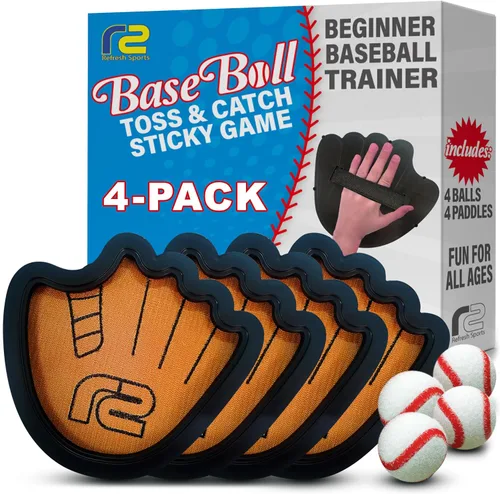 Vista 9 de Juego de pelota para lanzar y atrapar, pelotas adhesivas fáciles de usar y guante de entrenamiento de béisbol para principiantes, paleta de juguete