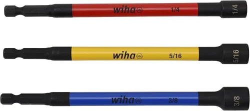 Vista 7 de Wiha 70489 Juego de 3 piezas de tuercas magnéticas codificadas por colores SAE de 3 pulgadas