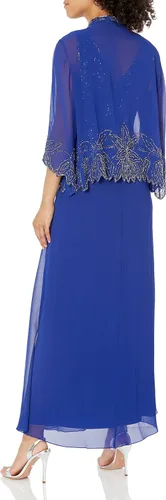 Vista 2 de J Kara Vestido tipo chaqueta con cuentas para mujer Plus