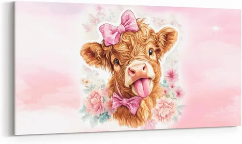 Vista 10 de Daisy Florals Wall Artwork Decor,Cartoon Blue Wildflowers Wall Painting for Boys Girls Women,Retro Country Style 38" Lx19 W