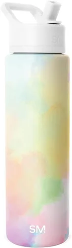Vista 104 de Simple Modern botella de agua con tapa con pajita, termo de acero inoxidable con aislamiento al vacío, reutilizable, sin BPA, sin fugas