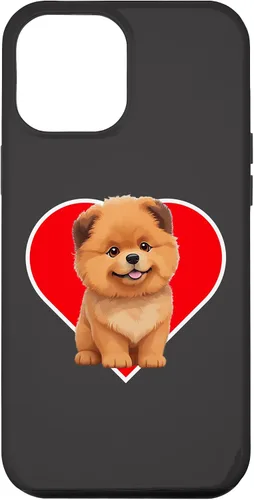 Vista 6 de iPhone 15 Cute Happy Chow Puppy Dog Cartoon Dog to Fall in Love Case