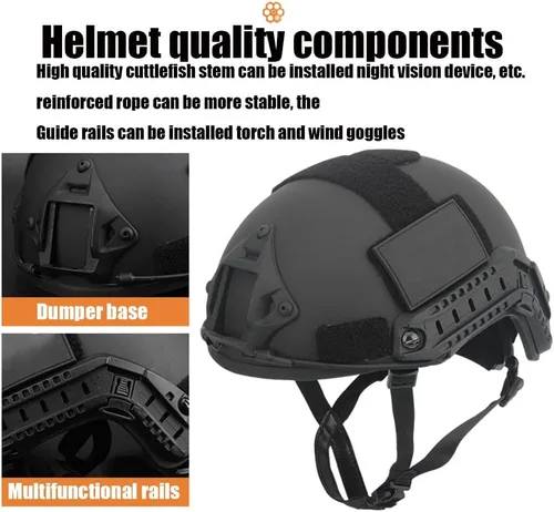 Vista 6 de CS - Juego de paintball para exteriores, casco táctico de camuflaje rápido, binocular, dispositivo de visión nocturna, modelo de antorcha