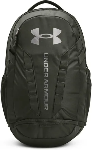 Vista 34 de Under Armour Mochila Hustle 5.0 unisex (004) negro / negro jaspeado medio / brillo dorado metálico