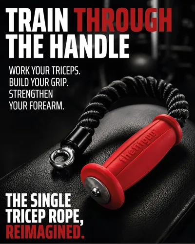 Vista 6 de THEFITGUY Combinación definitiva de cuerda de tríceps: 30 pulgadas de agarre ergonómico antideslizante cuerda de tríceps desplegable y cuerda