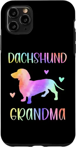 Vista 11 de Carcasa para iPhone 14 con diseño de perro salchicha abuela Wiener Dog Nana Rainbow Watercolor Case