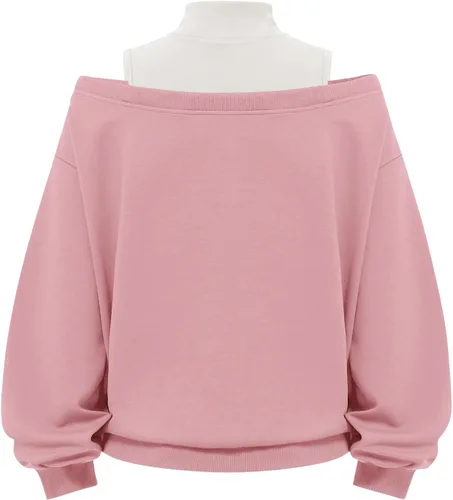 Vista 3 de Aelfric Eden Sudadera de cuello alto falso con hombros descubiertos para Rosa polvoriento