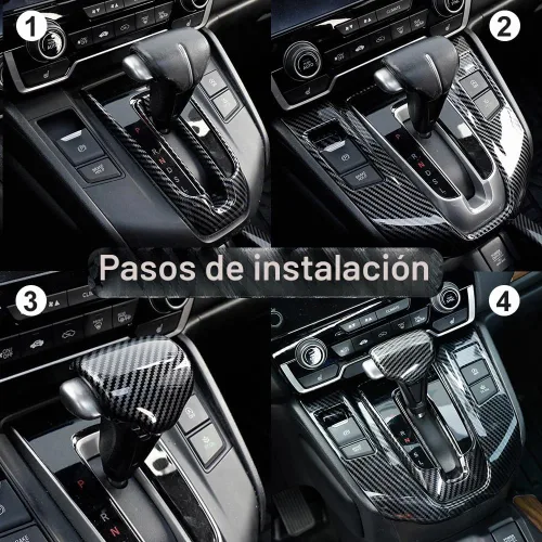 Vista 3 de TKREENO Cubierta del panel de la caja de cambios del automóvil marco interior cubierta del pomo de la palanca de cambios accesorios de decoración