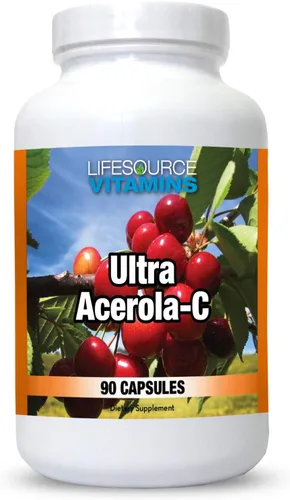 Vista 2 de LifeSource Vitamins - Ultra Acerola-C - Acerola Berry Powder 1500 mg - 90 Cápsulas - 500 mg de vitamina C por porción