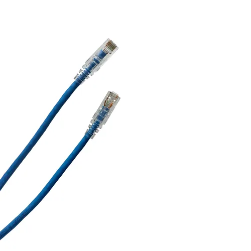 Vista 2 de Custom Cable Connection Cable de conexión Ethernet clasificado CMP azul Cat6 UTP Plenum de 5 pies