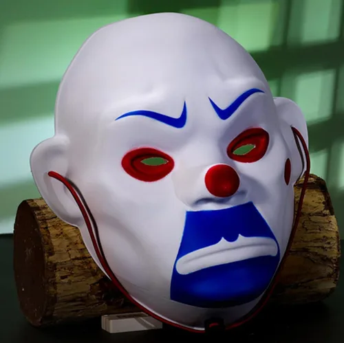 Vista 7 de Máscara de payaso de ladrón de caballero de PVC, para adultos, disfraz de fiesta de Halloween